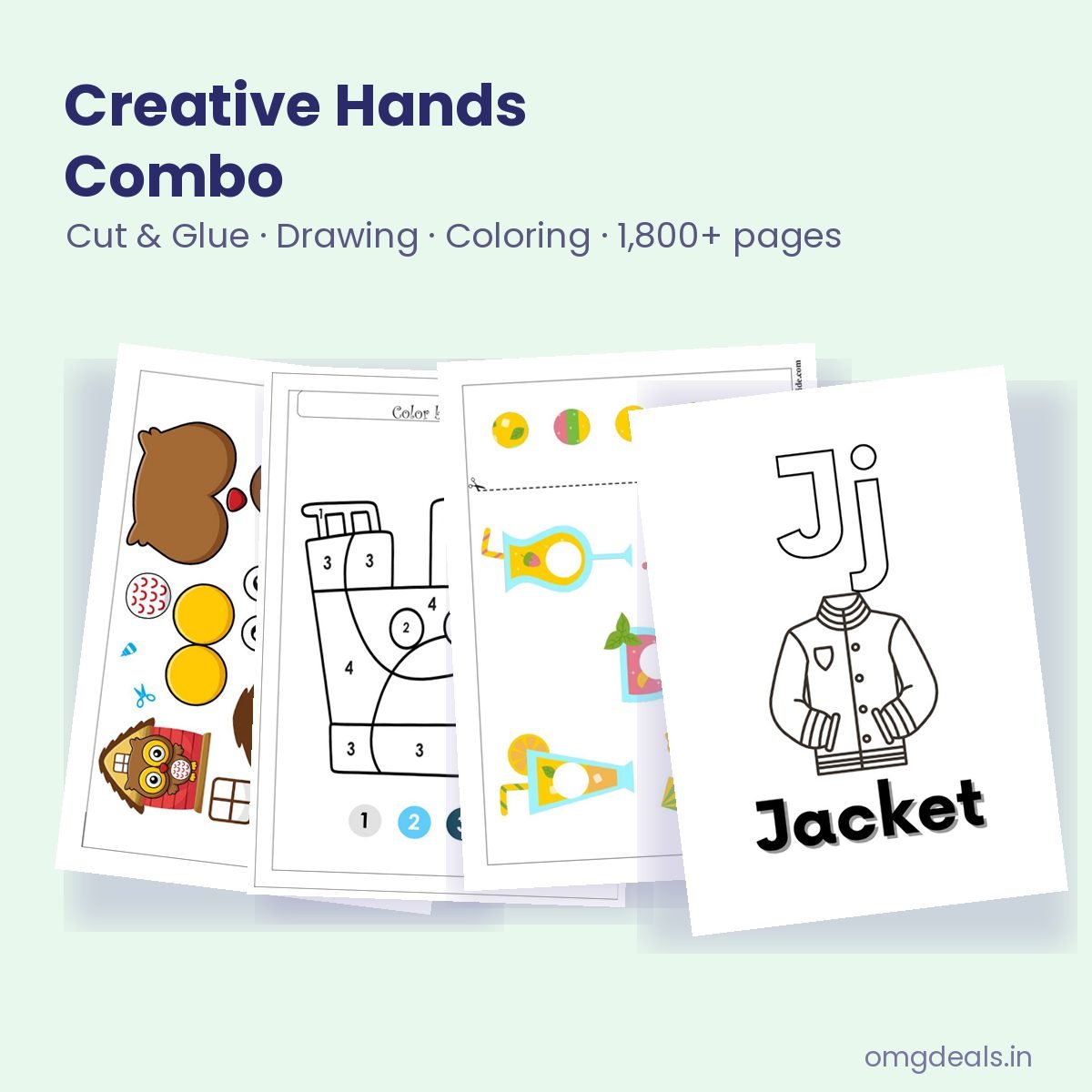Cut and glue and coloring activity pages for kids