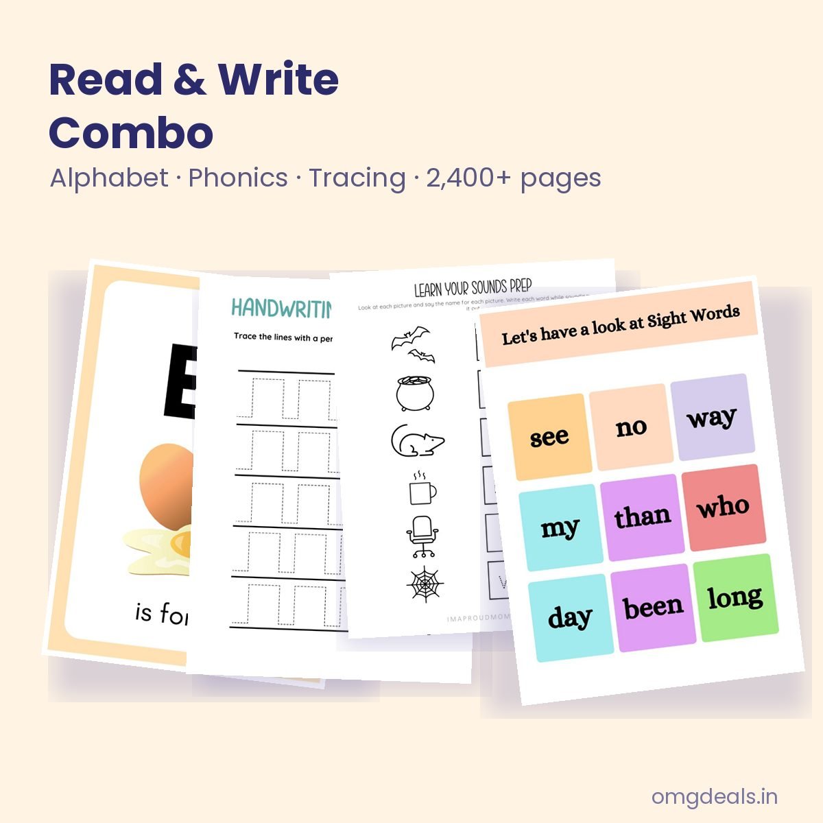 Alphabet tracing and phonics worksheets for preschoolers
