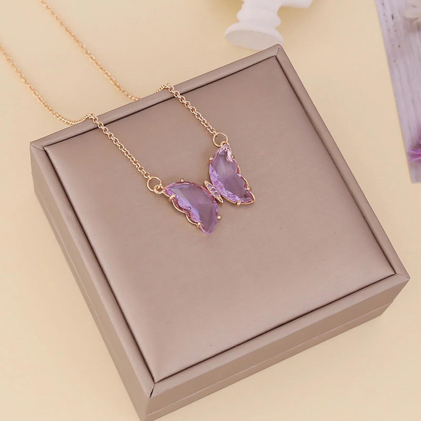 AVR JEWELS Gold-plated Stylish Butterfly Necklace For Women and Girls