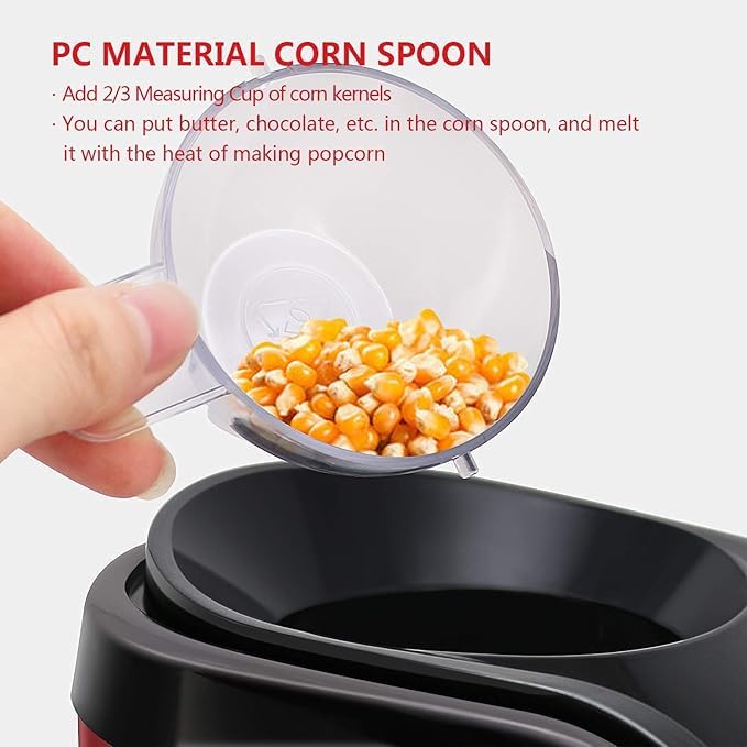 Hot Air Popcorn Maker, Oil Free, Healthy and Delicious Snack (𝟏𝟓 𝐘𝐞𝐚𝐫 𝐰𝐚𝐫𝐫𝐚𝐧𝐭𝐲)