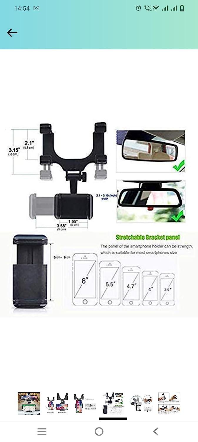 Rearview Mirror Phone Holder for Car