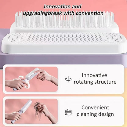 Easy Clean Hair Brush with Retractable Bristles