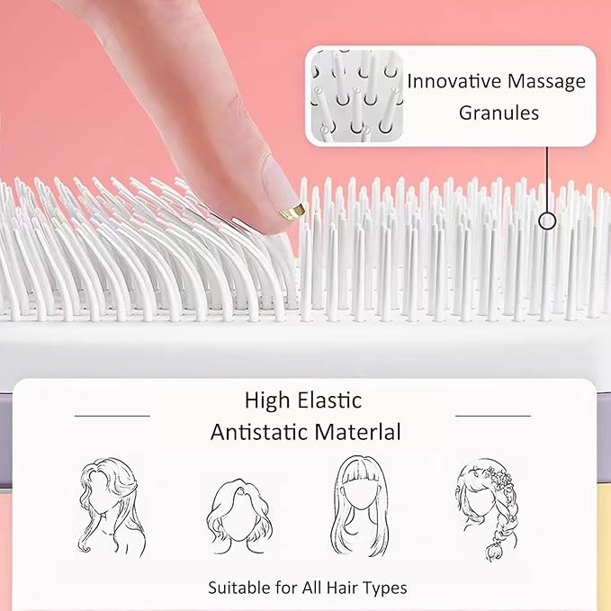 Easy Clean Hair Brush with Retractable Bristles