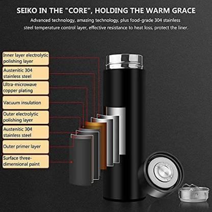 Stainless Steel Temperature Water Bottle Thermos, Double Wall Vacuum Intelligent Cup with LCD Smart Display (500 ML)