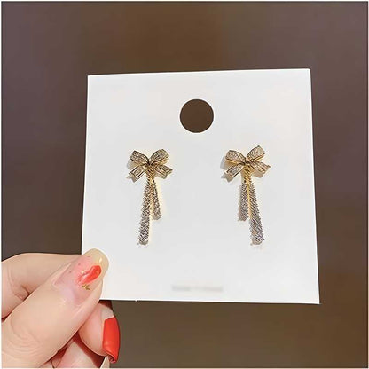 Bow Earrings Luxury Crystal Women's Pendants - OMG! Deals