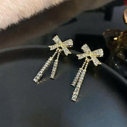 Bow Earrings Luxury Crystal Women's Pendants - OMG! Deals