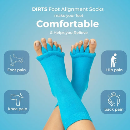 Cotton Foot Alignment Socks - 5 Toe Separator - OMG! Deals