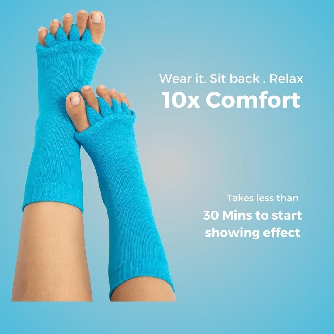 Cotton Foot Alignment Socks - 5 Toe Separator - OMG! Deals