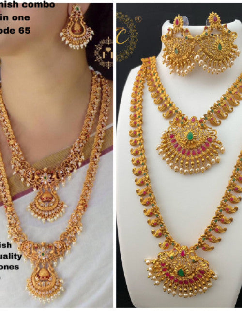 Fancy Gold-Plated Pearl Jewellery Set