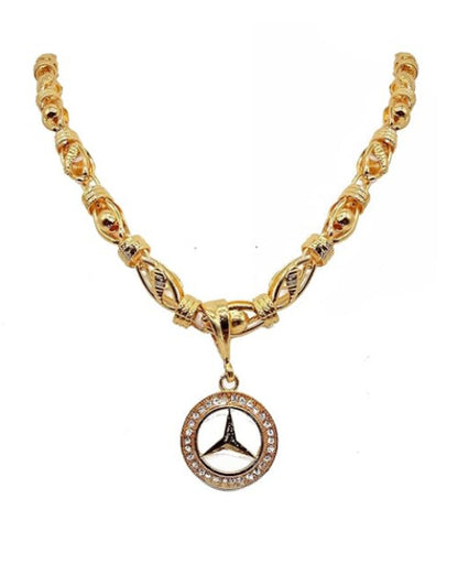 Gold-Plated Badam Koyali Pendant and Chain