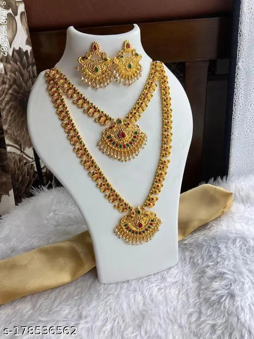 Fancy Gold-Plated Pearl Jewellery Set