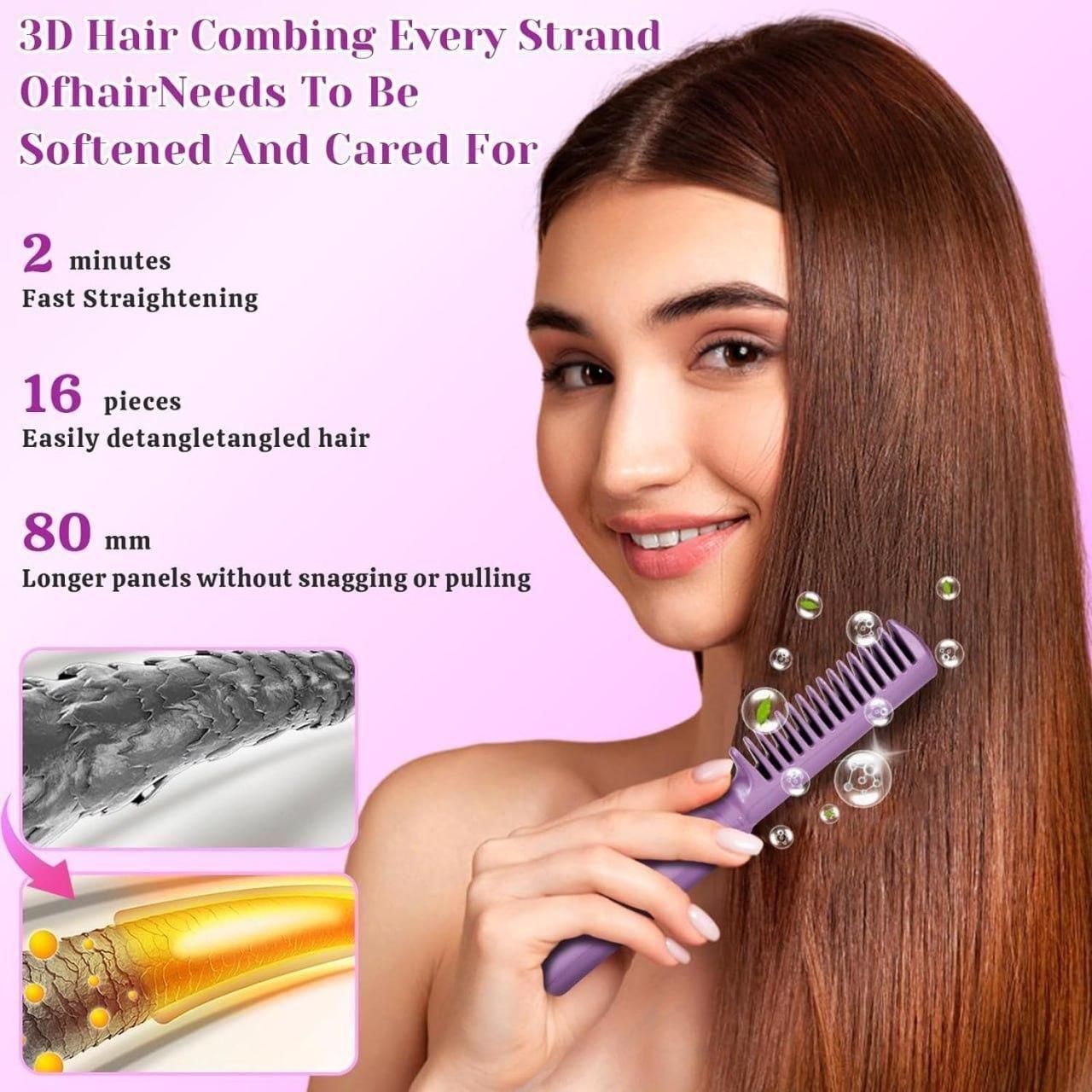 Meneflix Portable Mini Hair Straightener Cordless Rechargeable Mini Adjustable Hair Straightener Hot Comb - OMG! Deals