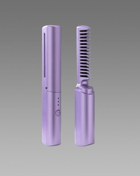 Meneflix Portable Mini Hair Straightener Cordless Rechargeable Mini Adjustable Hair Straightener Hot Comb - OMG! Deals