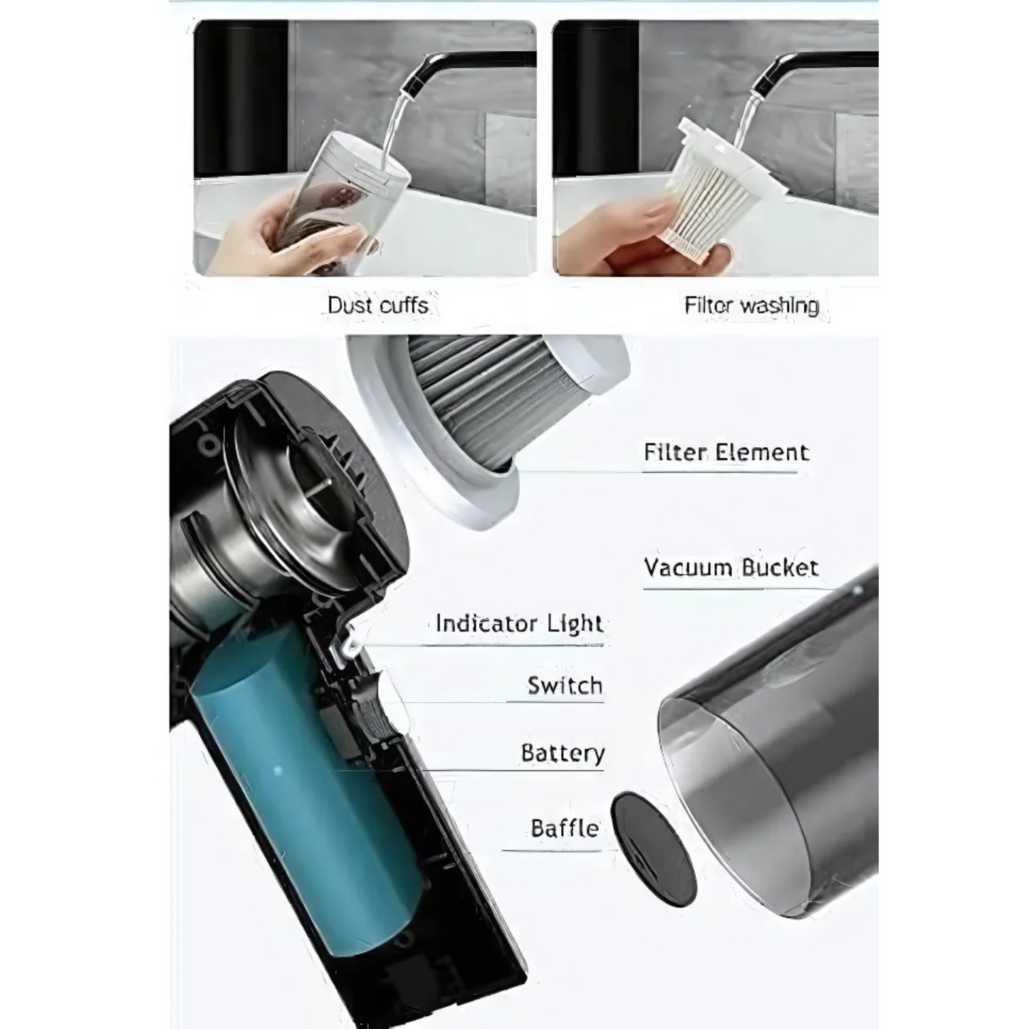 Mini Portable Vacuum Cleaner Wireless