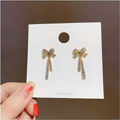 Bow Earrings Luxury Crystal Women's Pendants