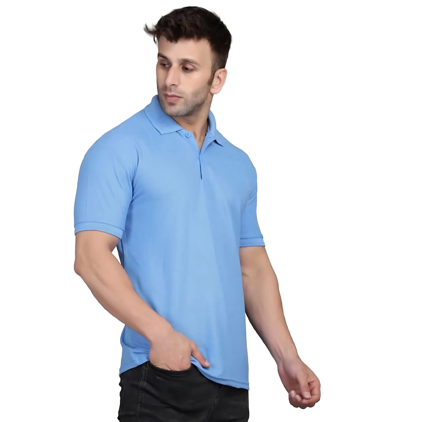 Men's Half Sleeves Polo Neck T-shirt