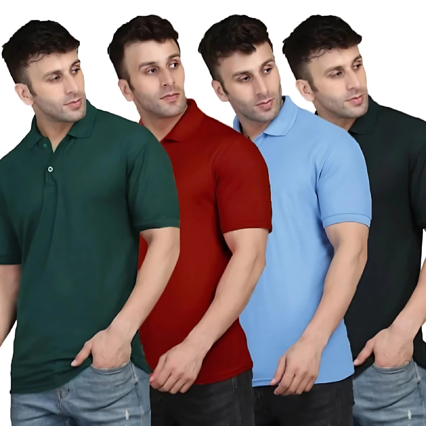 Men's Half Sleeves Polo Neck T-shirt