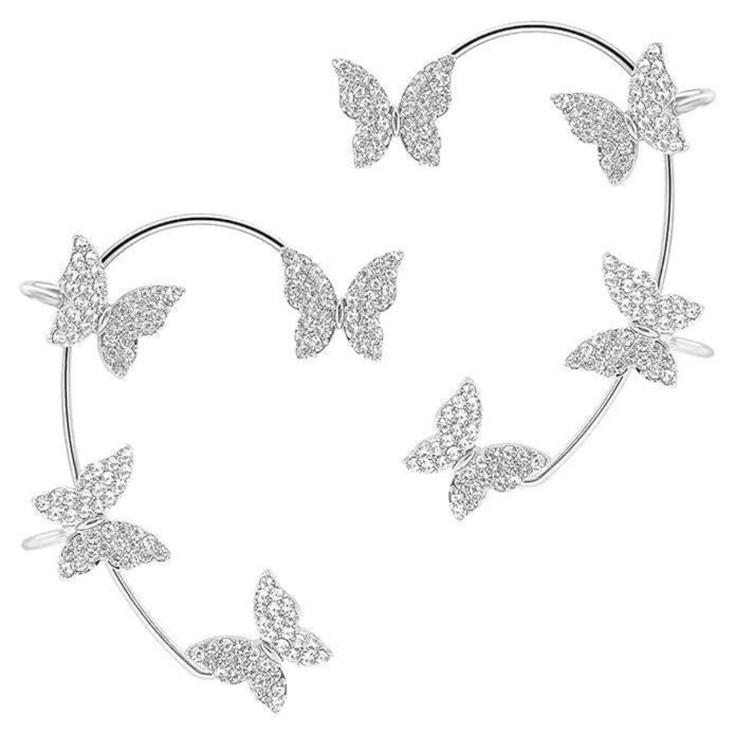 Stylish Butterfly Ear Crawler Cuff Earrings