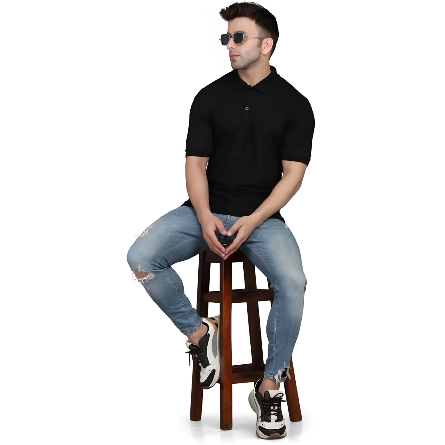 Men's Half Sleeves Polo Neck T-shirt