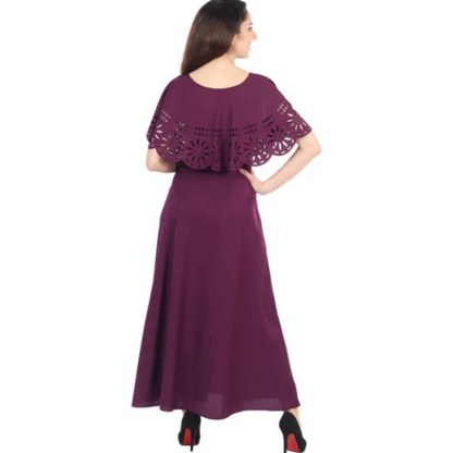 Women Solid Maroon Maxi Dress