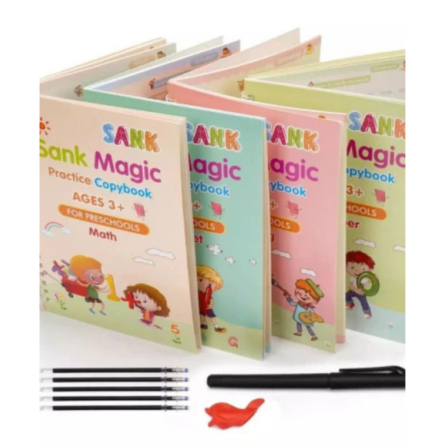 Magic Sank Practice Copybook – Calligraphy Learning Made Fun! Set of 4