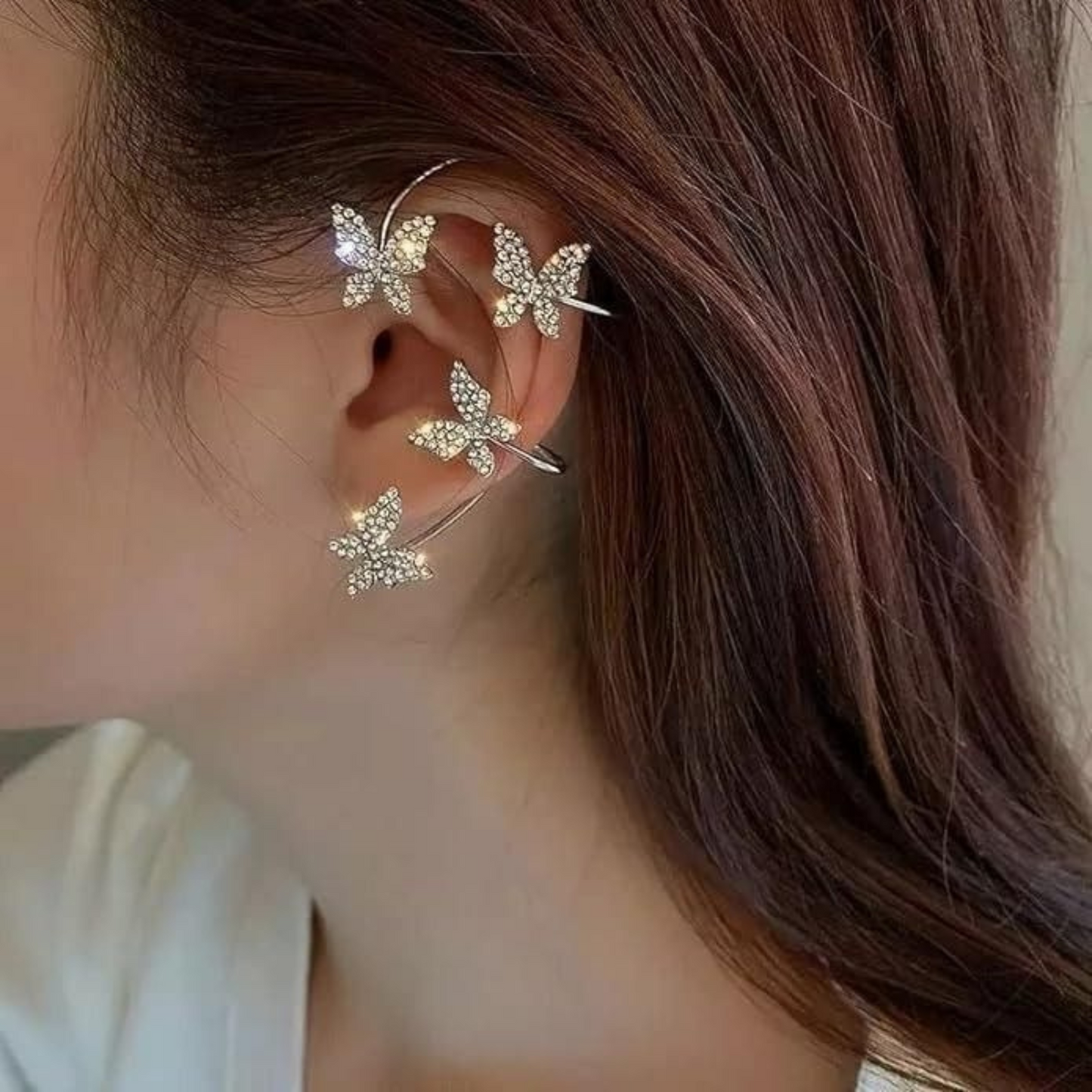 Stylish Butterfly Ear Crawler Cuff Earrings