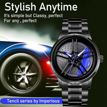 Men's Sports Car Rim Watch with Spinning Dial