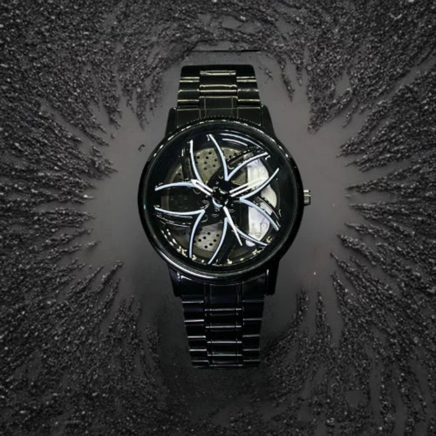 Men's Sports Car Rim Watch with Spinning