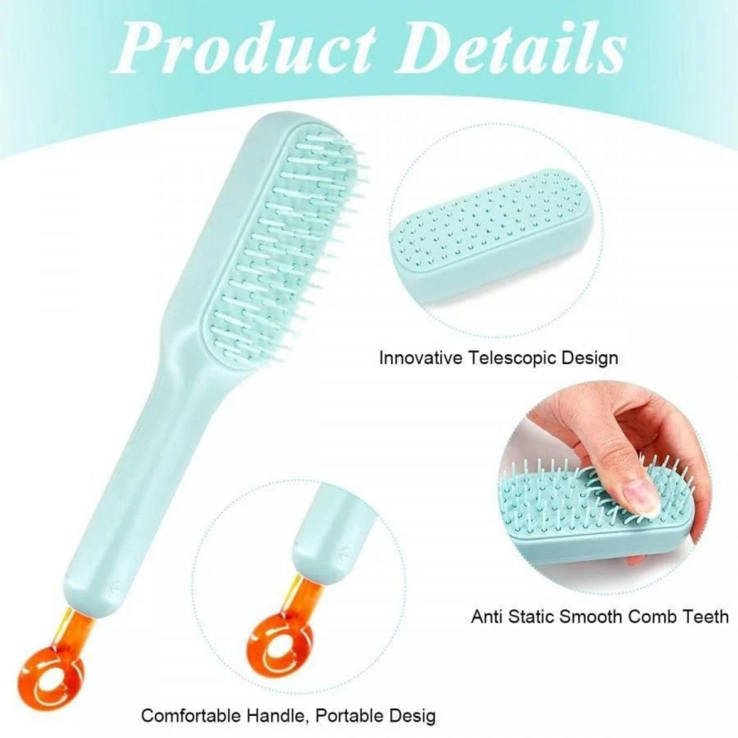 Self-cleaning Anti-static Massage Comb Pack of 1